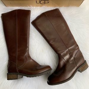 Ugg Chestnut Seldon Tall Leather Boot Sz 5.5
